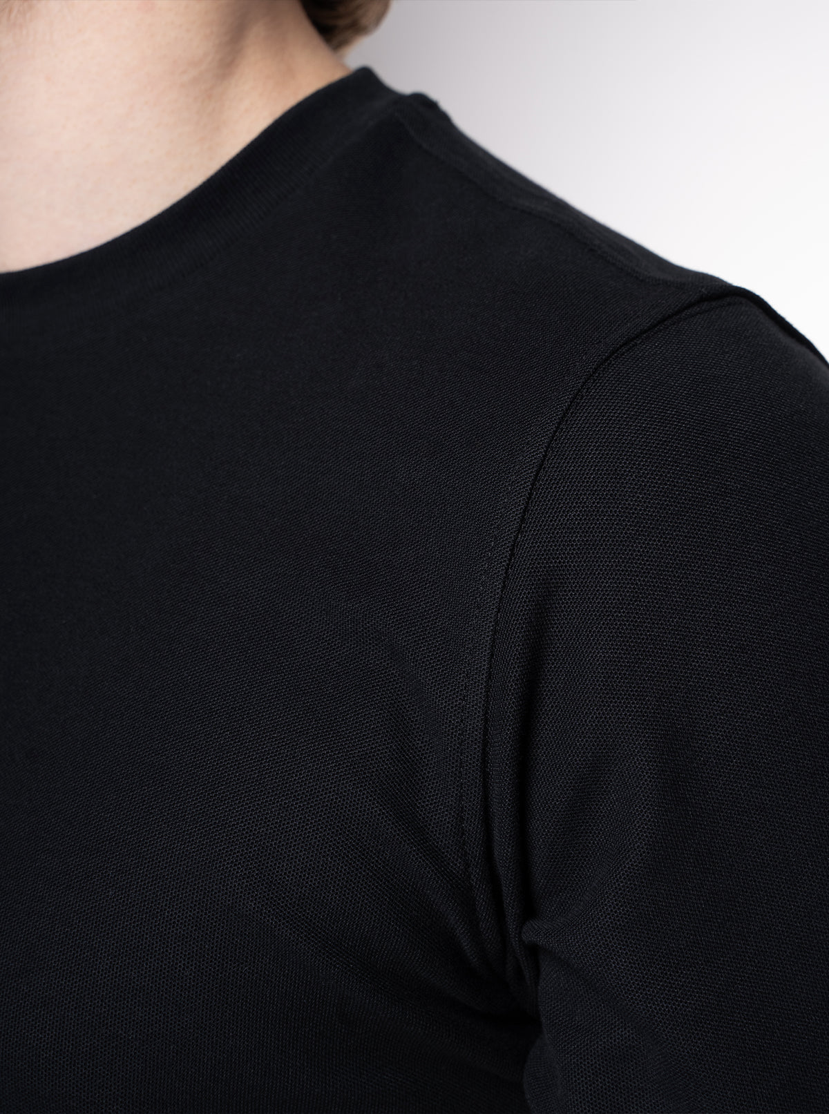 3-er Set Premium T-Shirts “Schwarz“ Piqué Baumwolle