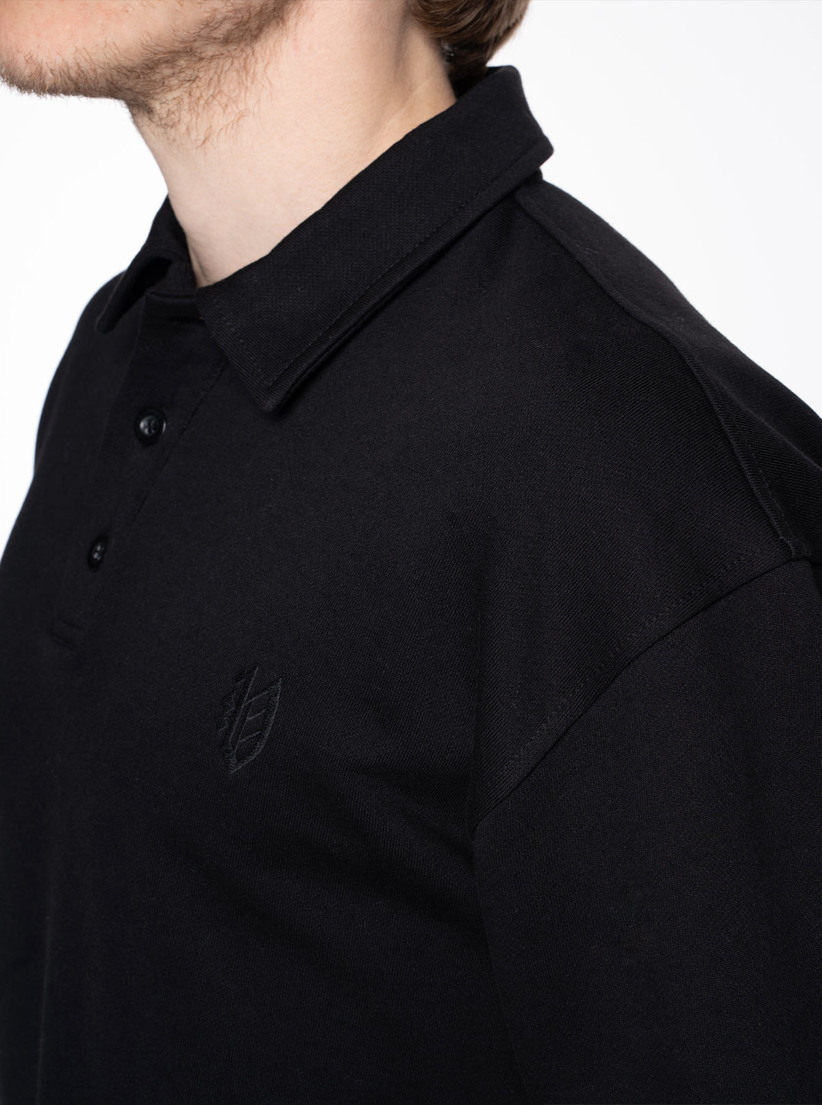 Premium Polo-Sweatshirt "Schwarz"