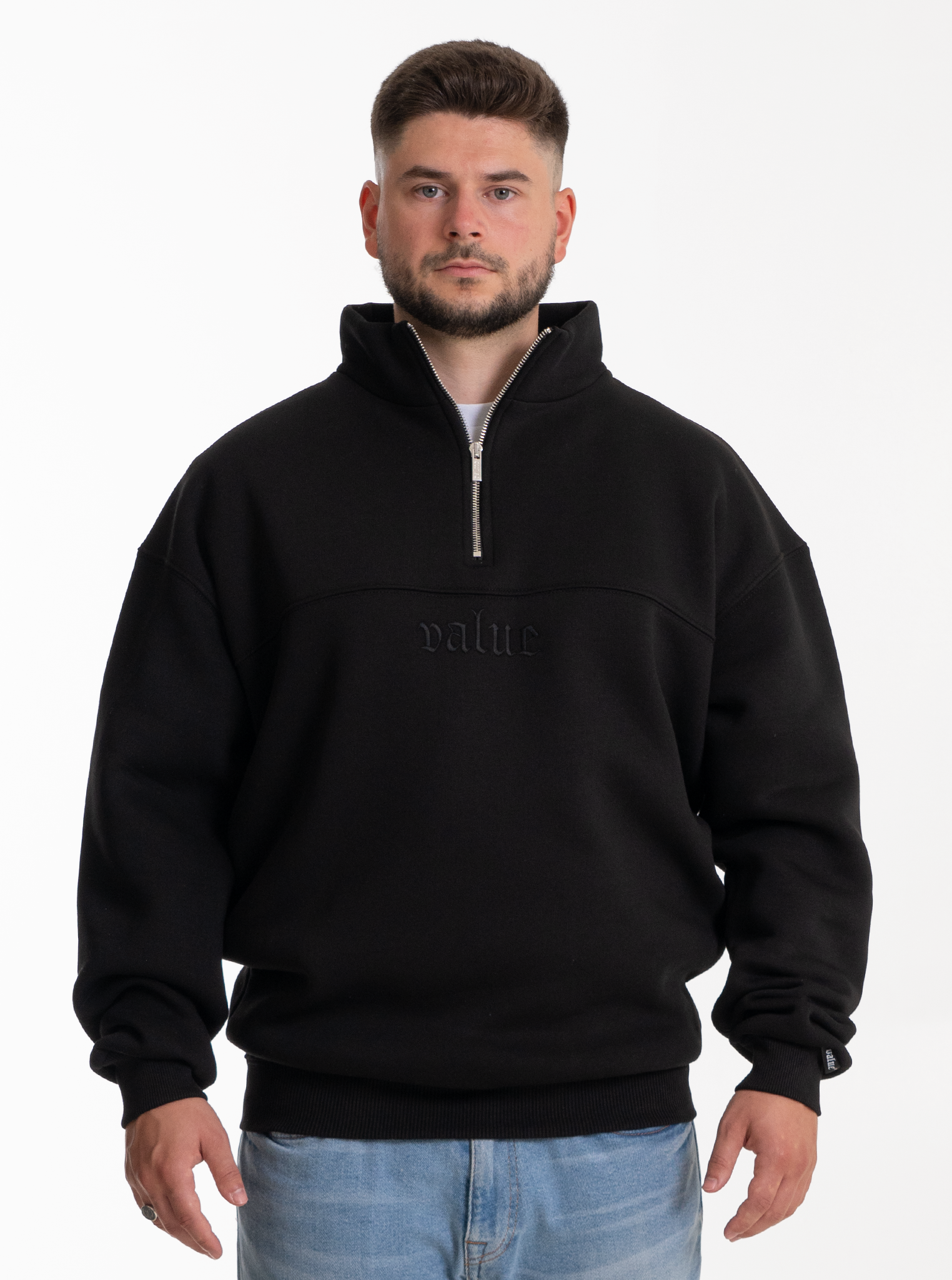 Heavy Halfzip “Schwarz" 320GSM