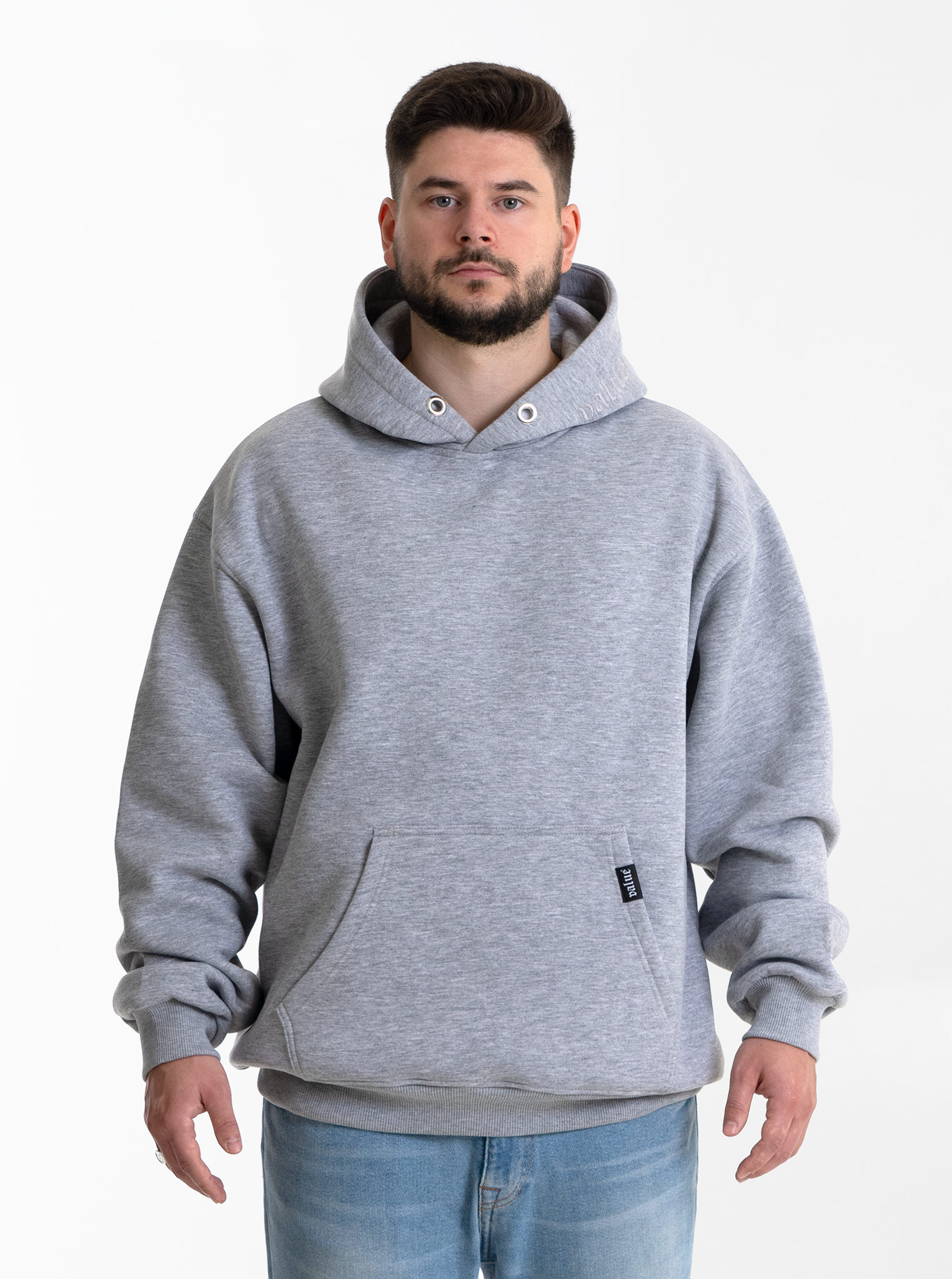 Heavy Hoodie "Grau meliert" 320GSM