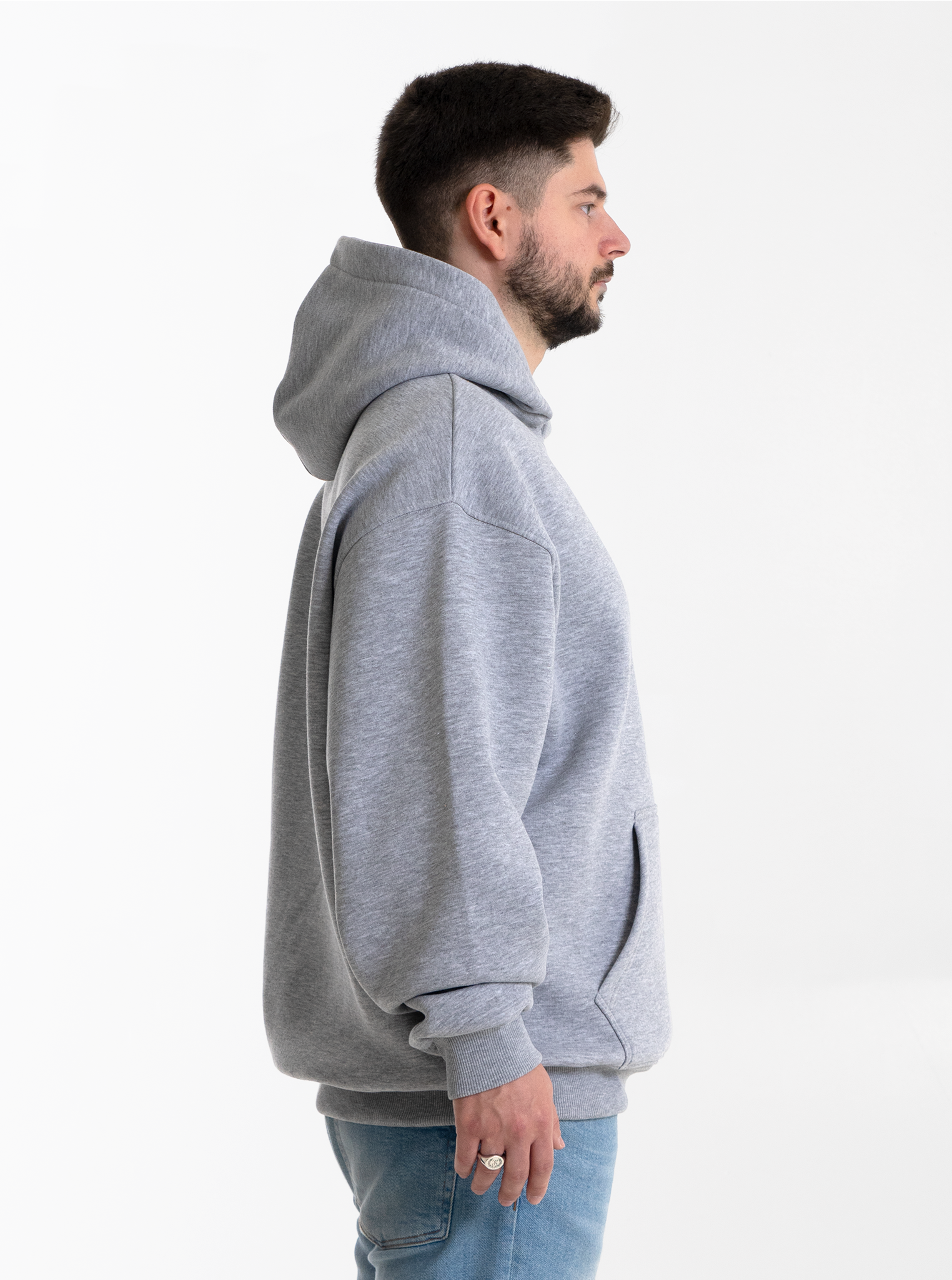 Heavy Hoodie "Grau meliert" 320GSM