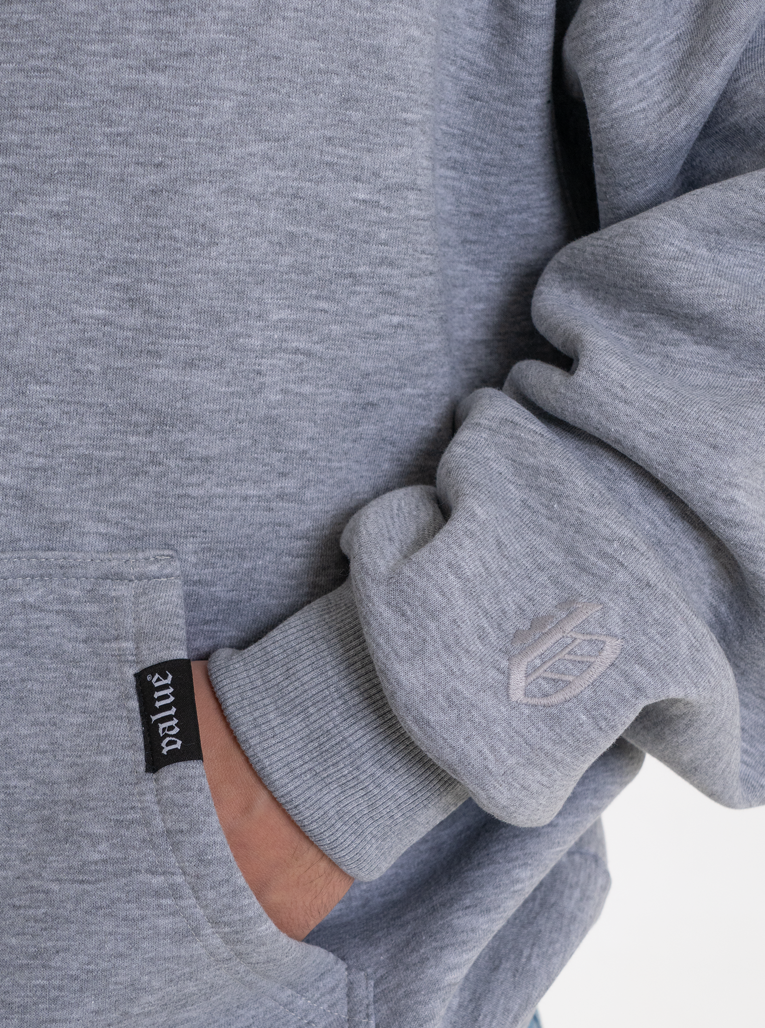Heavy Hoodie "Grau meliert" 320GSM