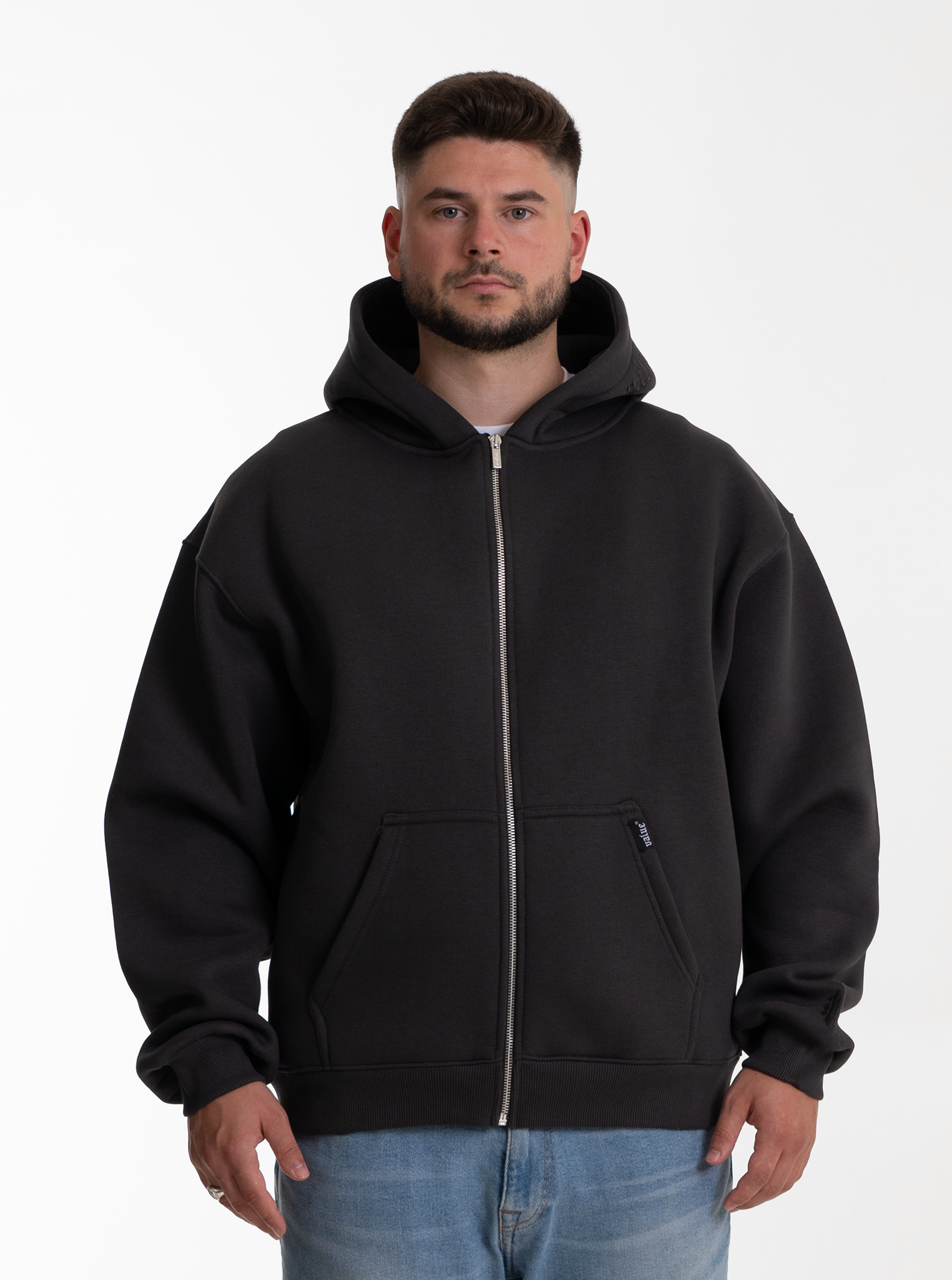 Heavy Zipjacke “Steingrau” 320GSM