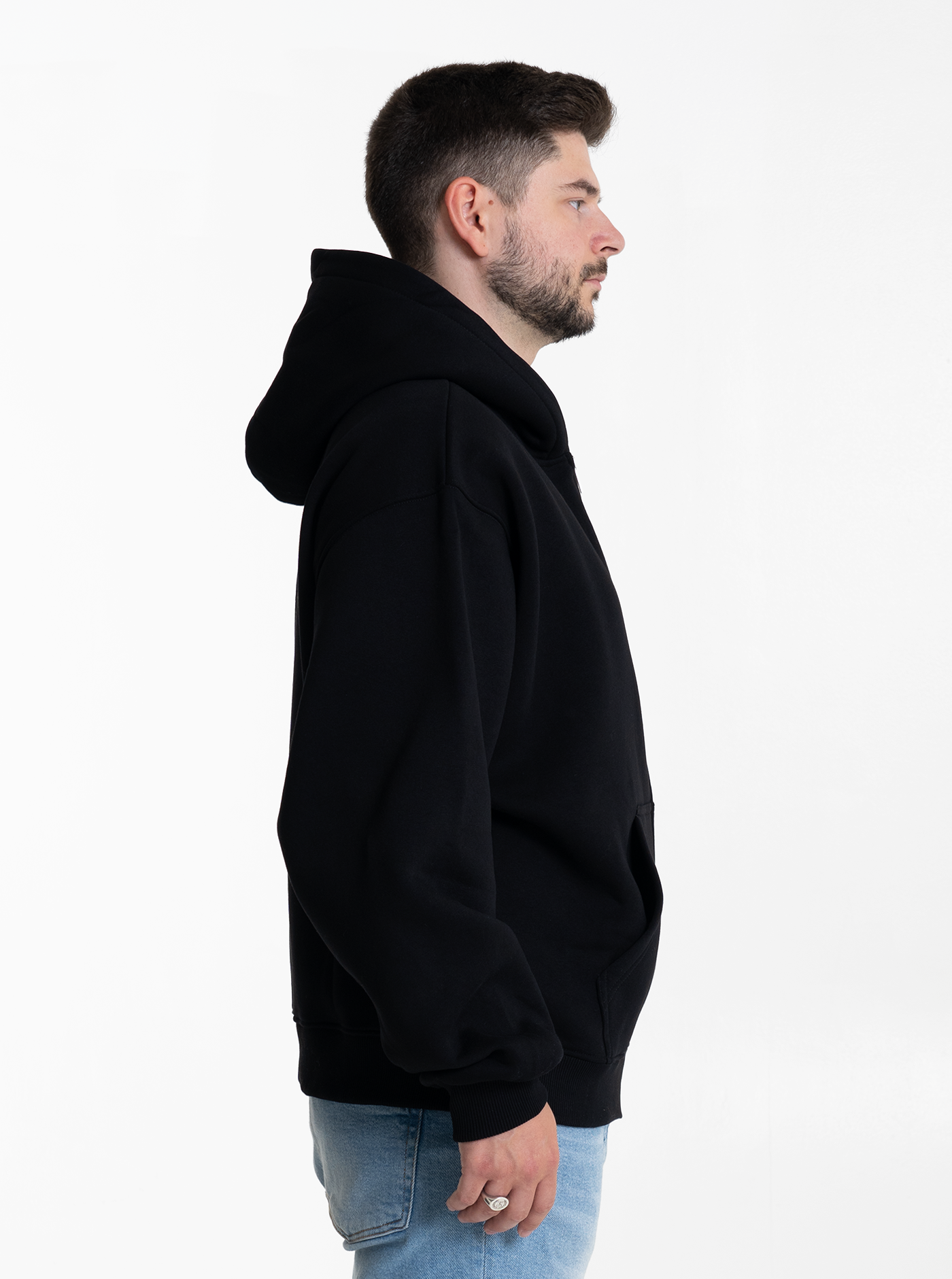 Heavy Zipjacke "Tiefschwarz"