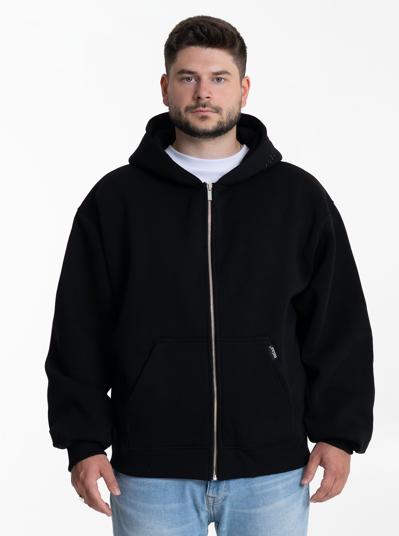 Heavy Zipjacke "Tiefschwarz"