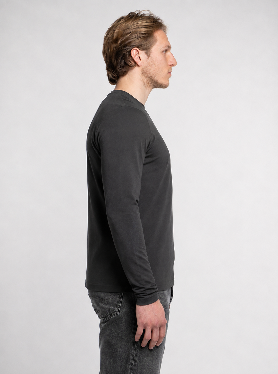 2-er Set Premium Longsleeves Piqué "Anthrazit"