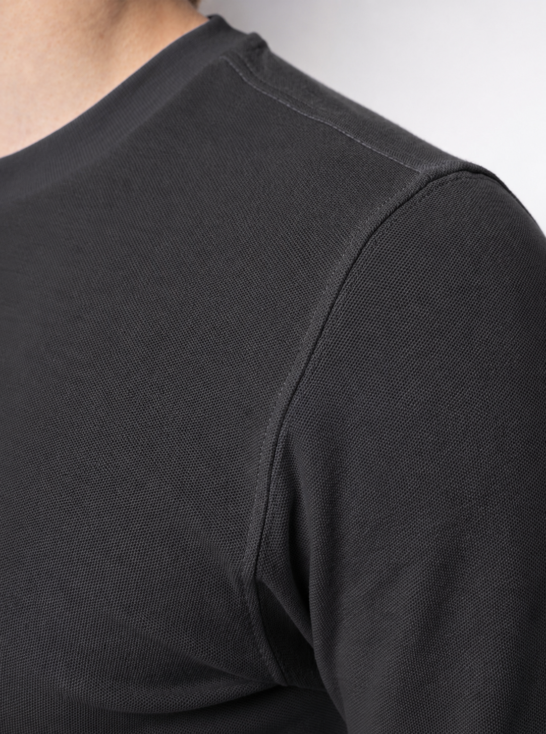 2-er Set Premium Longsleeves Piqué "Anthrazit"