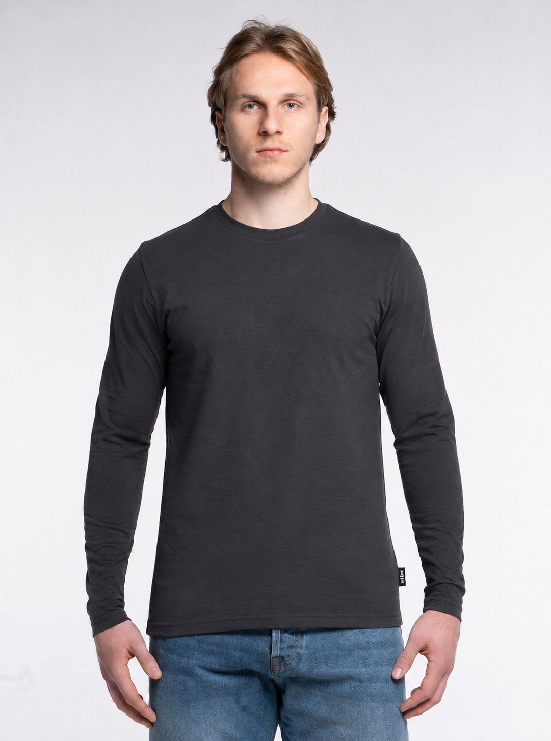 2-er Set Premium Longsleeves Piqué "Anthrazit"