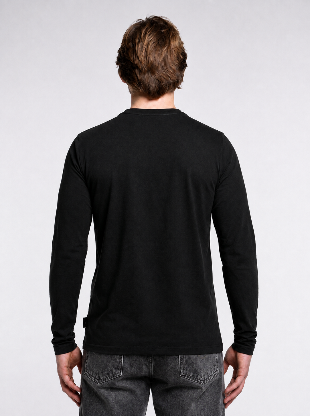 2-er Set Premium Longsleeves Piqué "Schwarz"