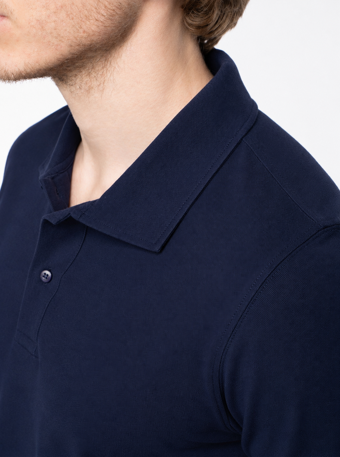 3-er Set Premium Poloshirts “Marineblau“ Piqué Baumwolle