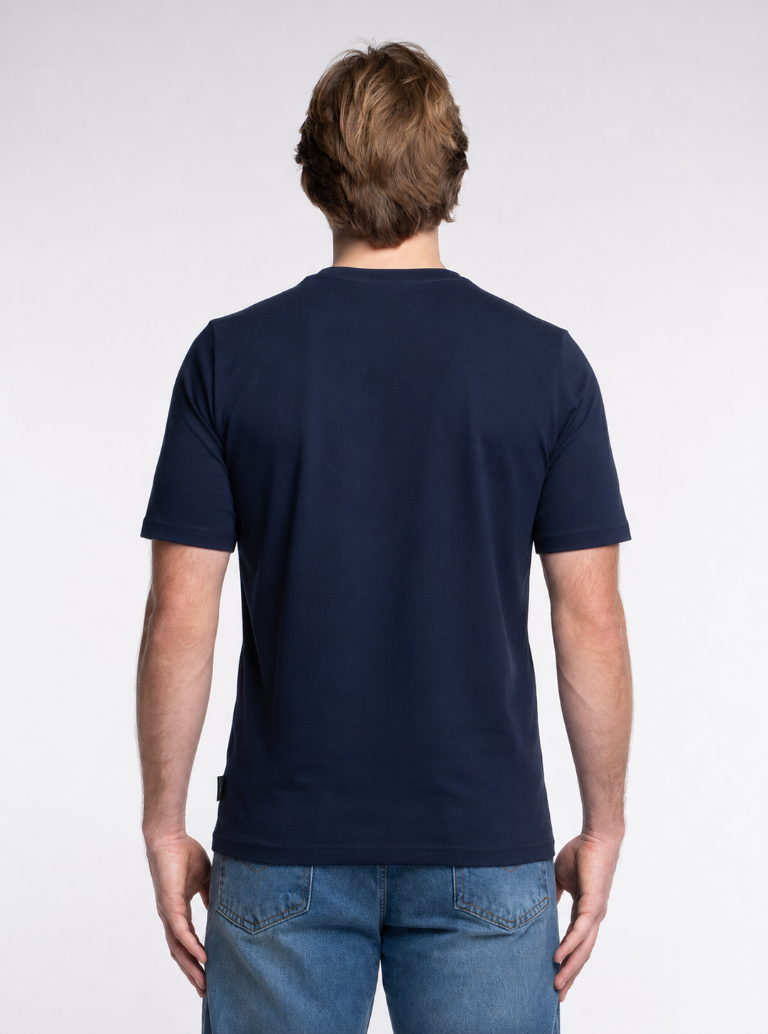 3-er Set Premium T-Shirts “Navy“ Piqué Baumwolle
