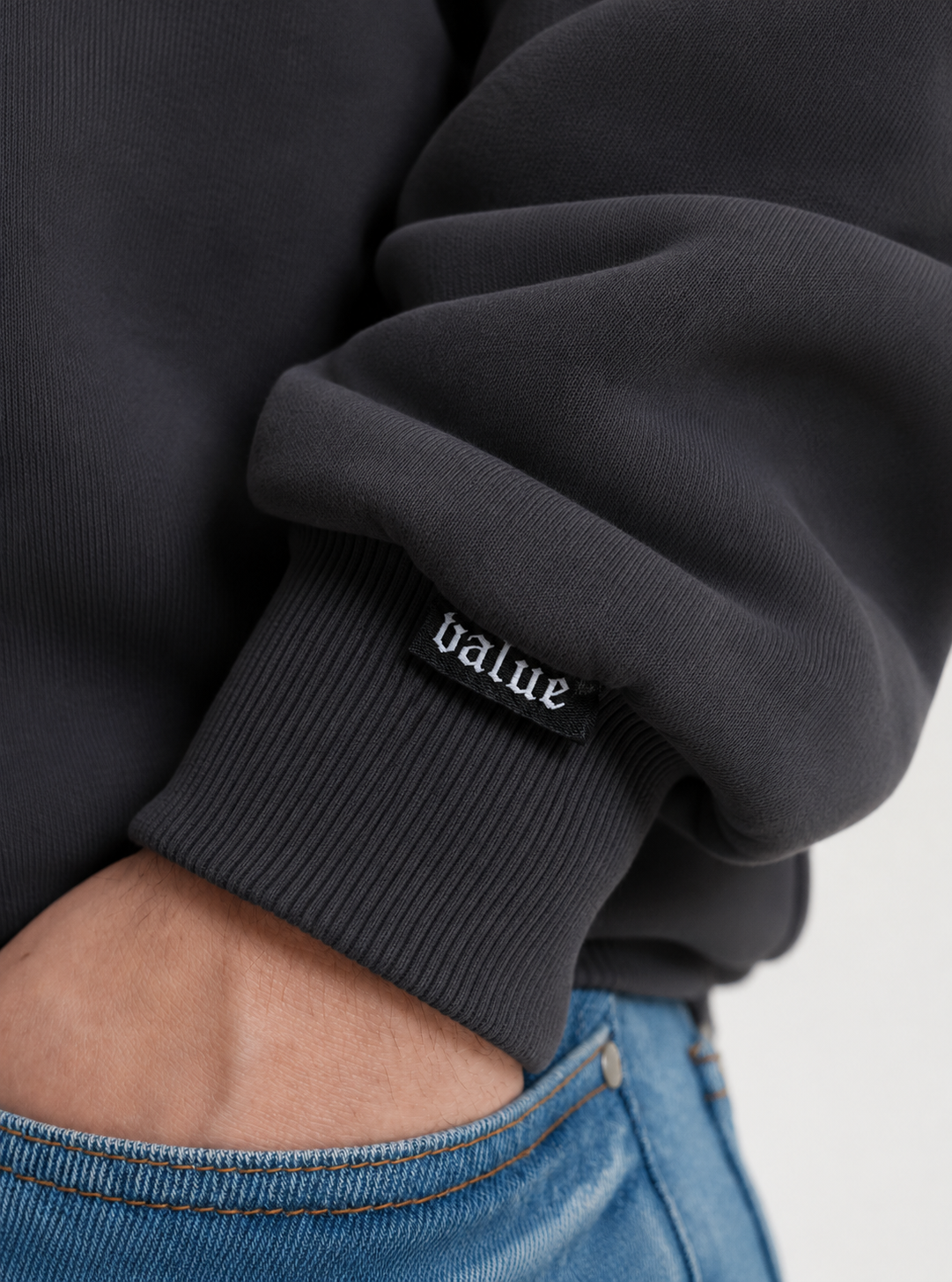 Heavy Halfzip “Steingrau" 320GSM