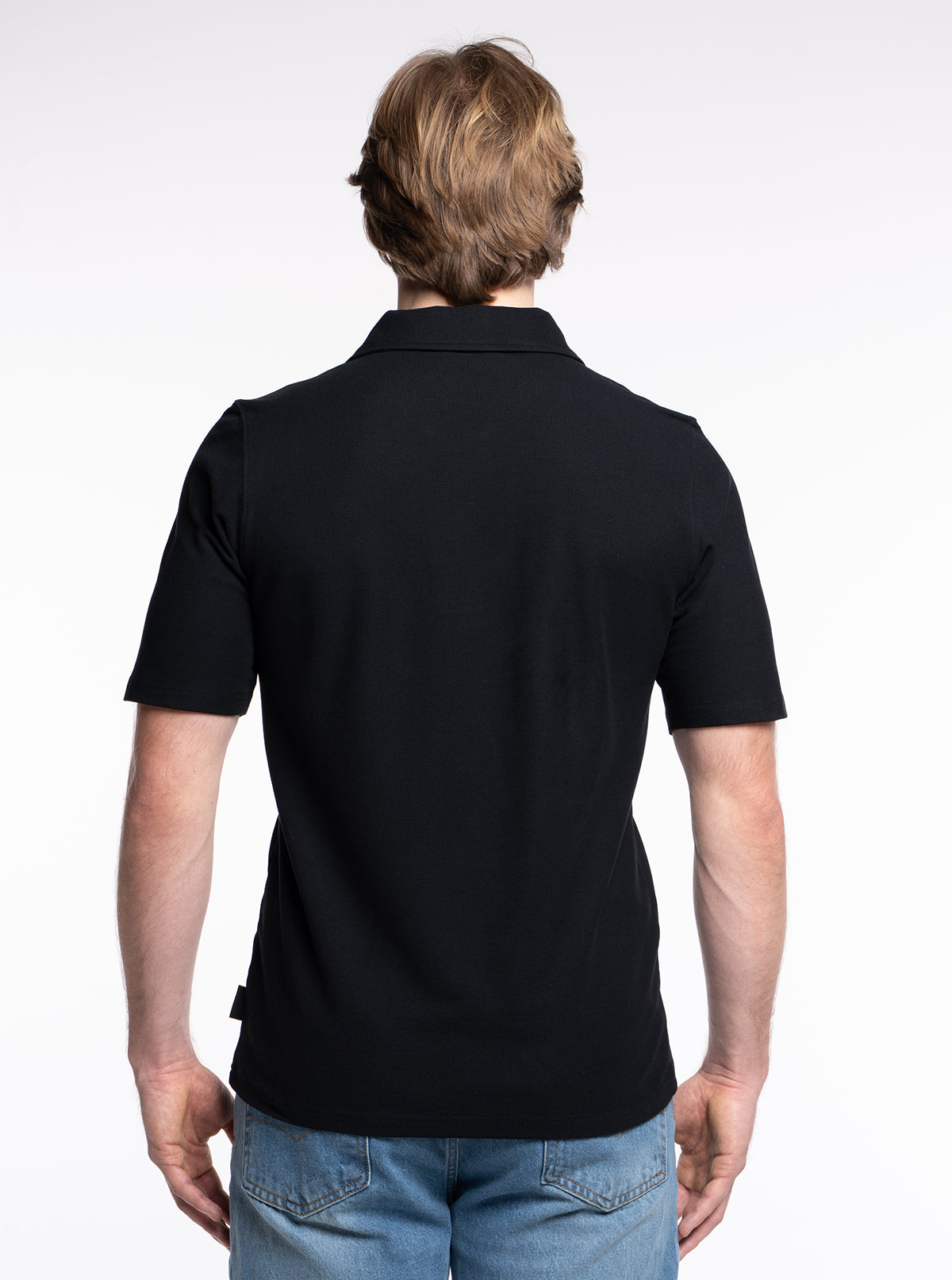 3-er Set Premium Poloshirts “Schwarz“ Piqué Baumwolle