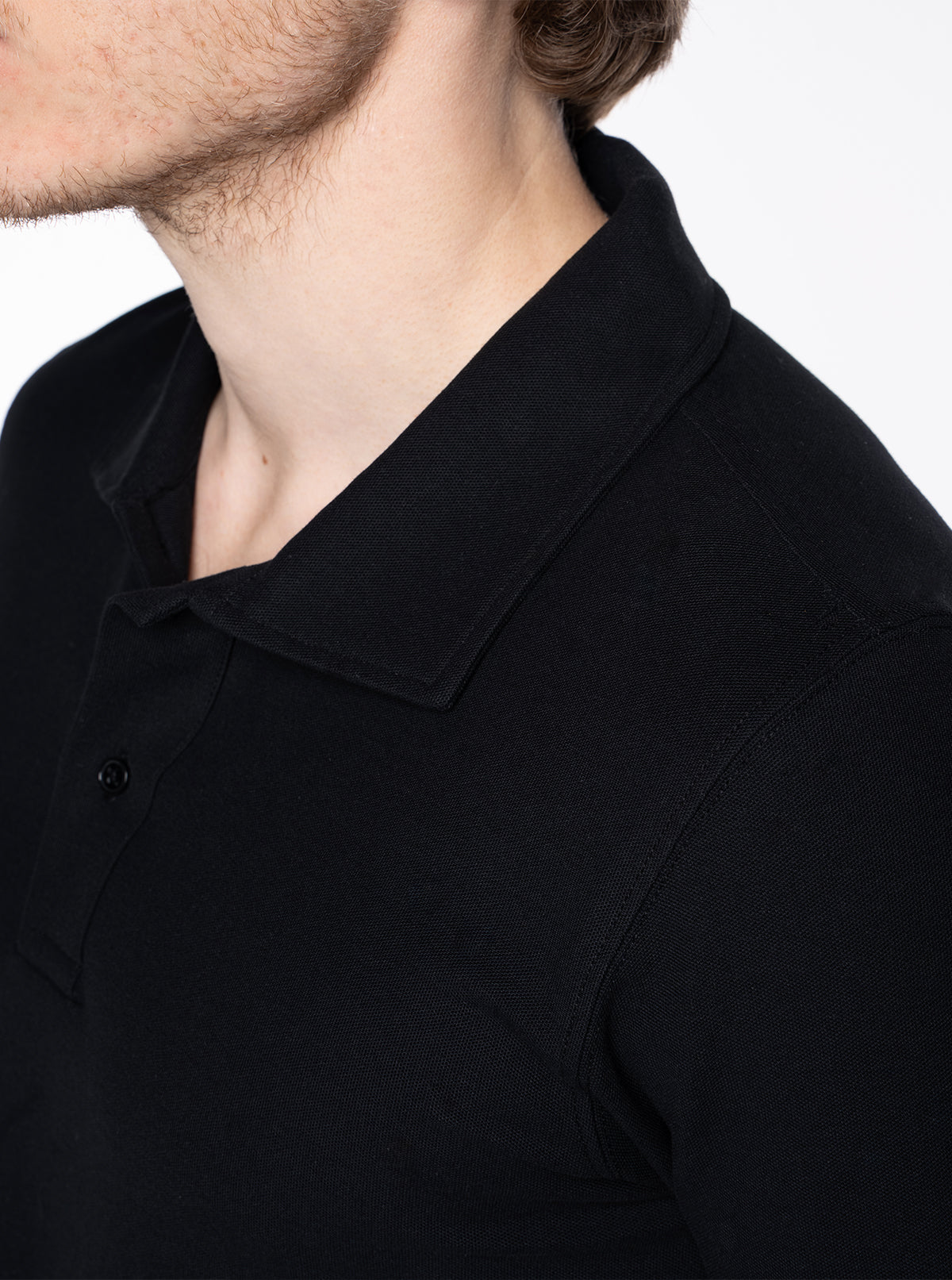 3-er Set Premium Poloshirts “Schwarz“ Piqué Baumwolle